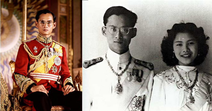 Bhumibol Adulyadej mit Frau Sikrit