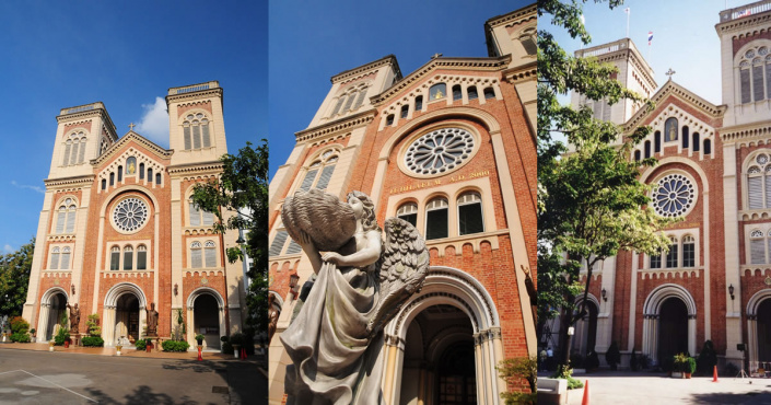Assumption Kathedrale Bangkok Thailand Die Assumption Kathedrale im Bang Rak Distrikt von Bangkok