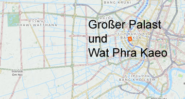 Anreise Karte Große Palast und Wat Phra Kaeo Bangkok Thailand