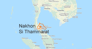 Karte Anreise Nakhon Si Thammarat Thailand