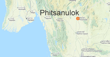Karte Anreise Phitsanulok Thailand