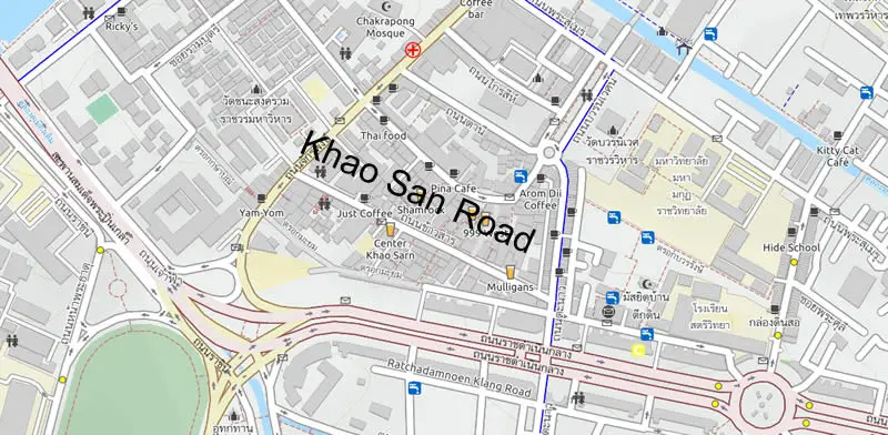 Stadtplan Khao San Road
